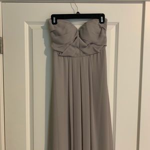 Gray chiffon bridesmaids dress